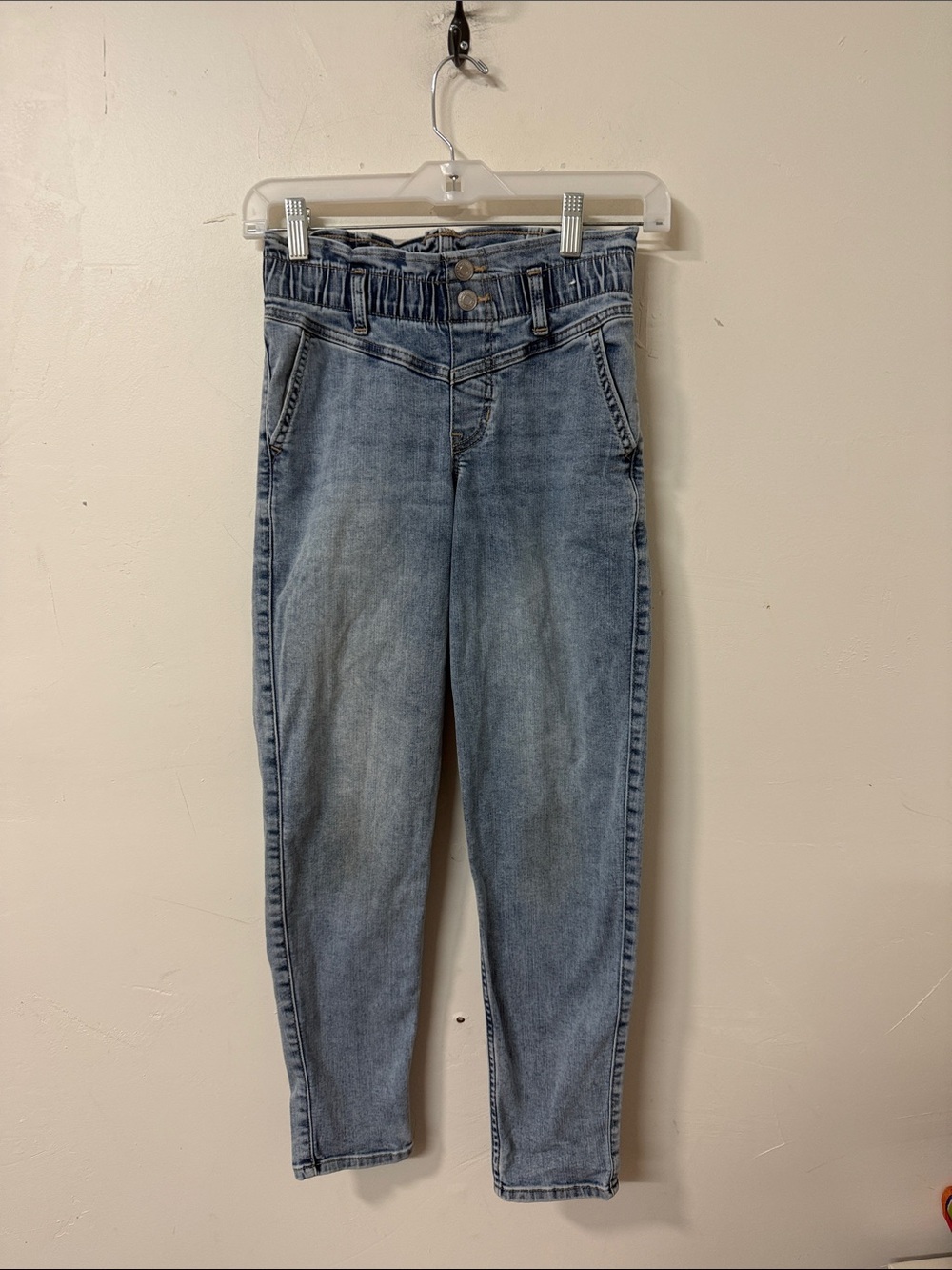 abercrombie kids High-Rise Light Blue Paperbag Waist Jeans